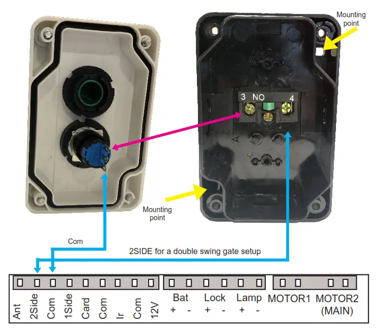 Electric Gates E8 500 Swing Gate Opener Wiring Guide - PUSH BUTTON