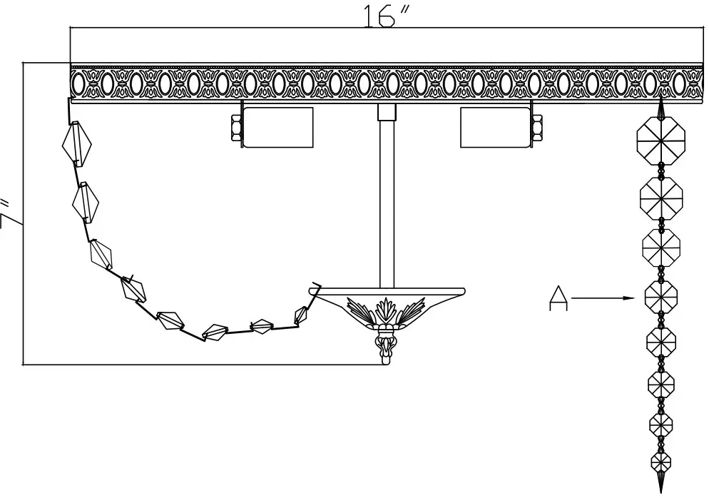 CRYSTORAMA 716 CH-CL S Three Light Ceiling Mount -