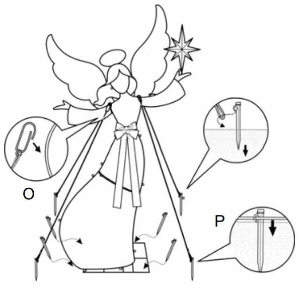 HOME ACCENTS 22RT1222211 Polar Wishes LED Angel with Star - Anchoring Strings