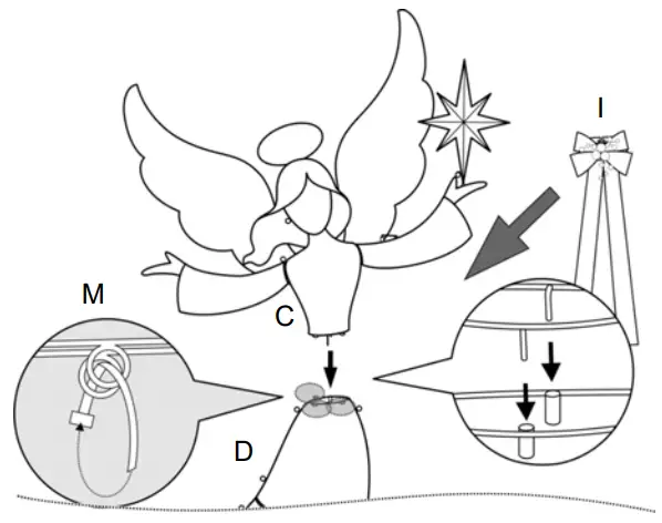 HOME ACCENTS 22RT1222211 Polar Wishes LED Angel with Star - Bow Sash