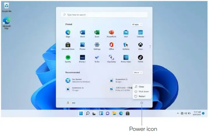 Sleep, restart and shut down