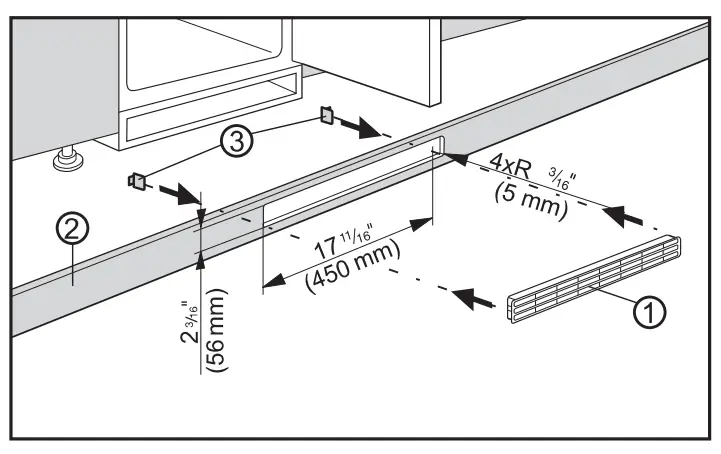 Miele 11 930 740 Bottom Mount Unit - slit