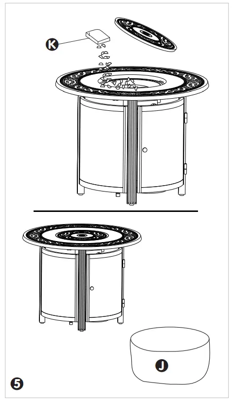 Fire Sense 63692-NG Hedges Round Aluminum Fire Pit - Fig 7
