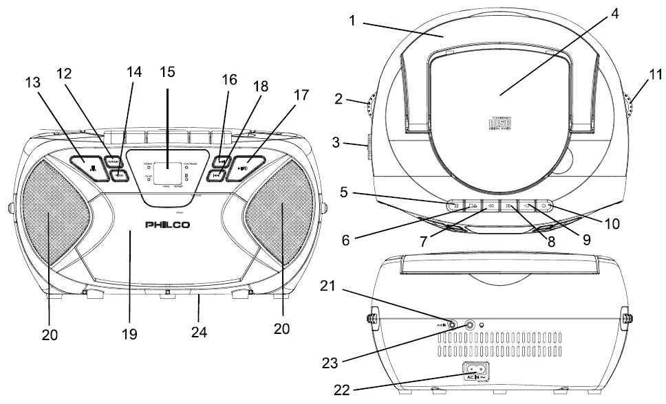 PHILCO-PBC2010BT-Bluetooth-CD-Boombox-with-Cassette-and-FM-or-FM-Radio-fig-3