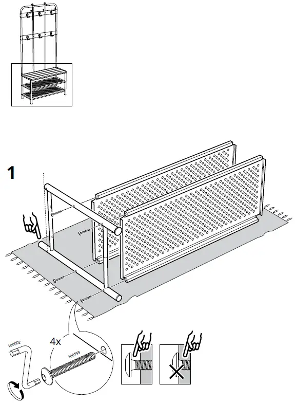 IKEA-203-297-89-PINNIG-Coat-Rack-with-Shoe-Storage-Bench-fig 6