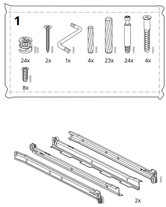 IKEA AA-505125-14-100 HEMNES Desk Dark Gray Stained - fig 1