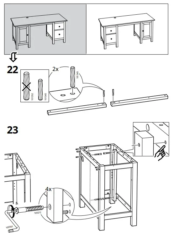 IKEA AA-505125-14-100 HEMNES Desk Dark Gray Stained - fig 20