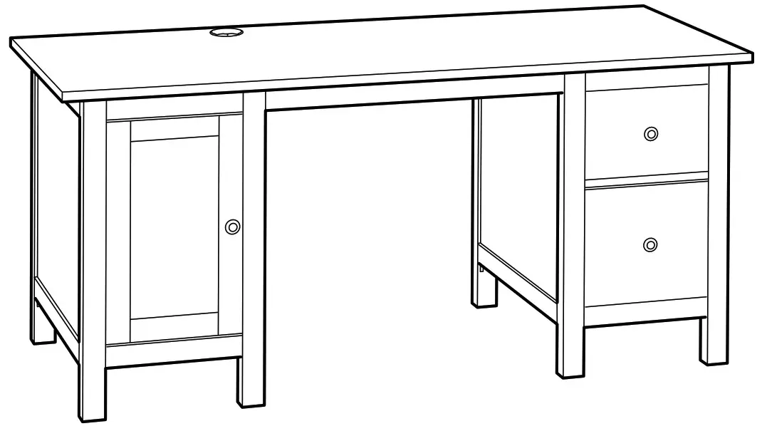 IKEA AA-505125-14-100 HEMNES Desk Dark Gray Stained