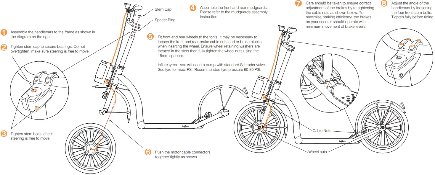 Swifty SCOOTERS SwiftyAIR Adult Dirt Scooter SwiftyAIR Black Anthracite - ASSEMBLY GUIDE