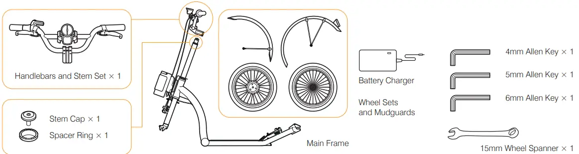 Swifty SCOOTERS SwiftyAIR Adult Dirt Scooter SwiftyAIR Black Anthracite - PARTS CHECK LIST
