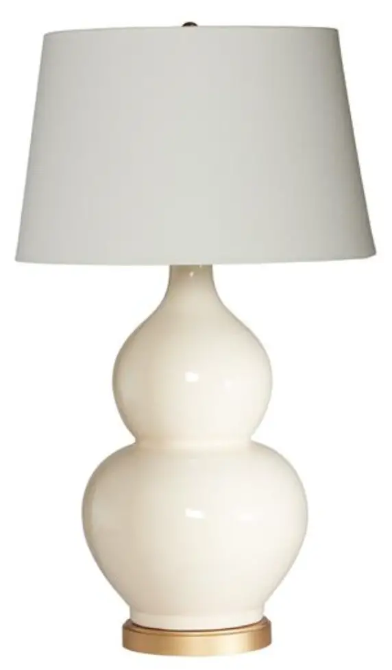 ETHAN ALLEN 096180 WHT Cream Gourd Table Lamp