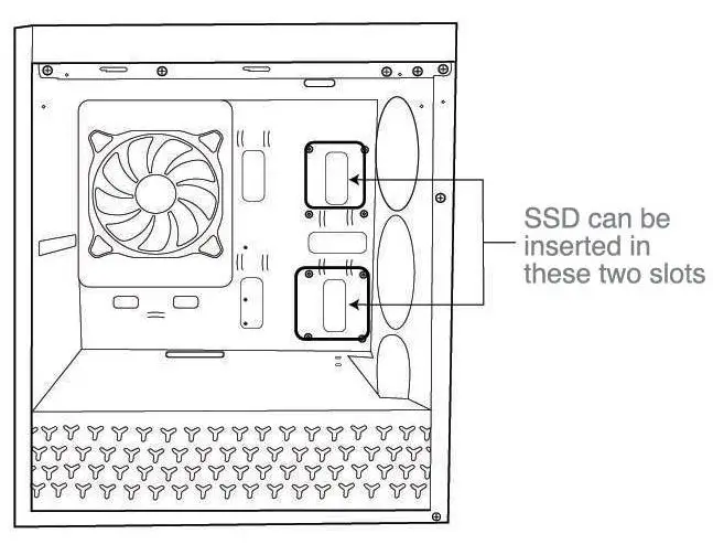 fingers GK47 Gaming PC Case - 2.5” SSD x 2