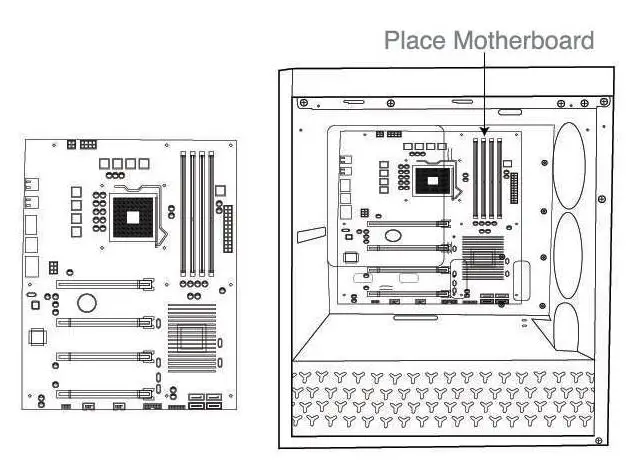 fingers GK47 Gaming PC Case - Motherboard