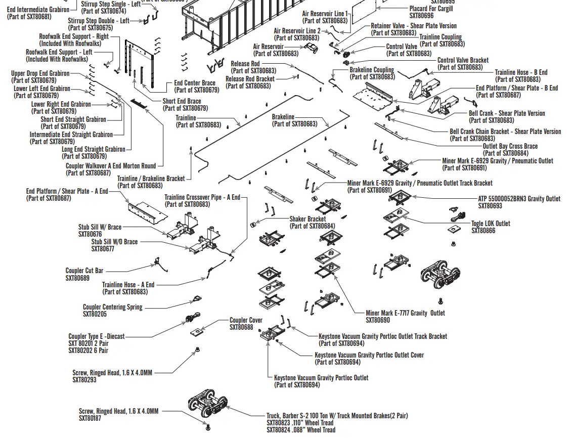 RIVET COUNTER HO Scale P-S 4785 Covered Hopper Train - Three Trough Hatch Version 1