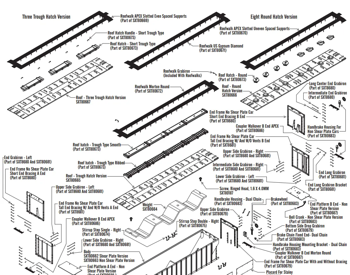 RIVET COUNTER HO Scale P-S 4785 Covered Hopper Train - Three Trough Hatch Version