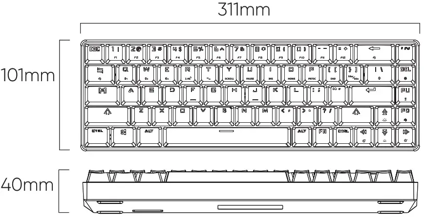 GARUDA GEAR GG68B Triple Mode Hot Swappable RGB Mechanical Keyboard - FIG