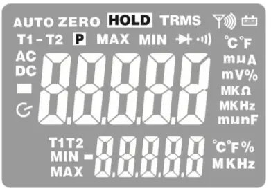 PCE Instruments PCE HVAC 6 Clamp Meter - Display