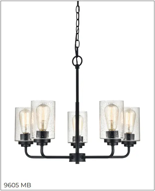 MILLENNIUM LIGHTING 9605 Five Light Chandelier