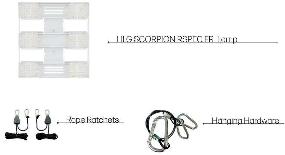 Horticulture Lighting Group HLG Scorpion Rspec FR Cost Effective Lamp - Rope Ratchets