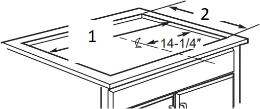 GE JGP3036DLBB - CUTOUT DIMENSIONS OF COUNTERTOP 1