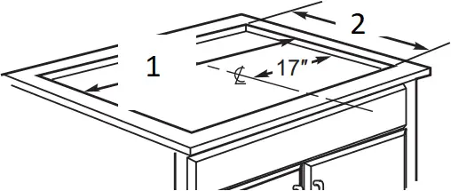 GE JGP3036DLBB - CUTOUT DIMENSIONS OF COUNTERTOP 2