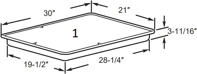 GE JGP3036DLBB - OVERALL COOKTOP DIMENSIONS 1