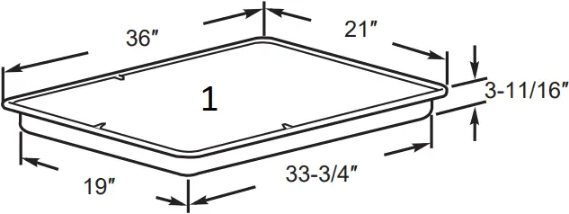 GE JGP3036DLBB - OVERALL COOKTOP DIMENSIONS 2