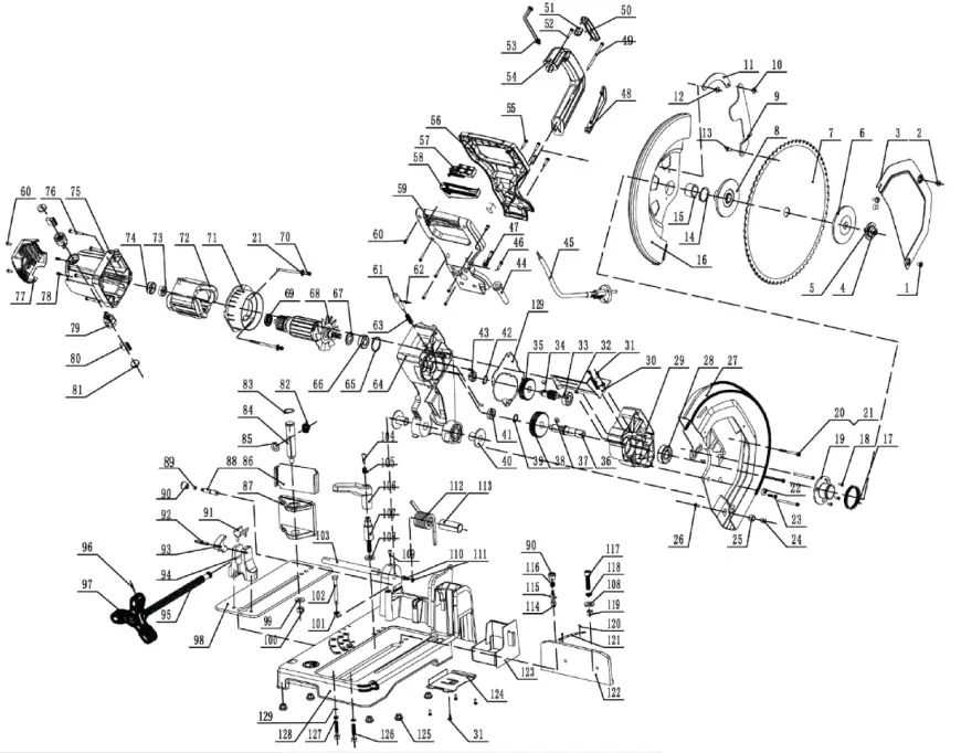 BN PRODUCTS BNCE-130 14 Inch Chop Saw - parts