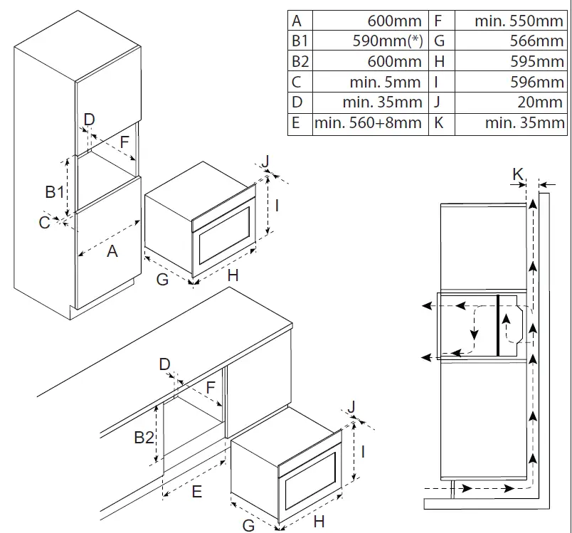 INVENTUM IOM6035RT Multifunctional Built In Oven 3