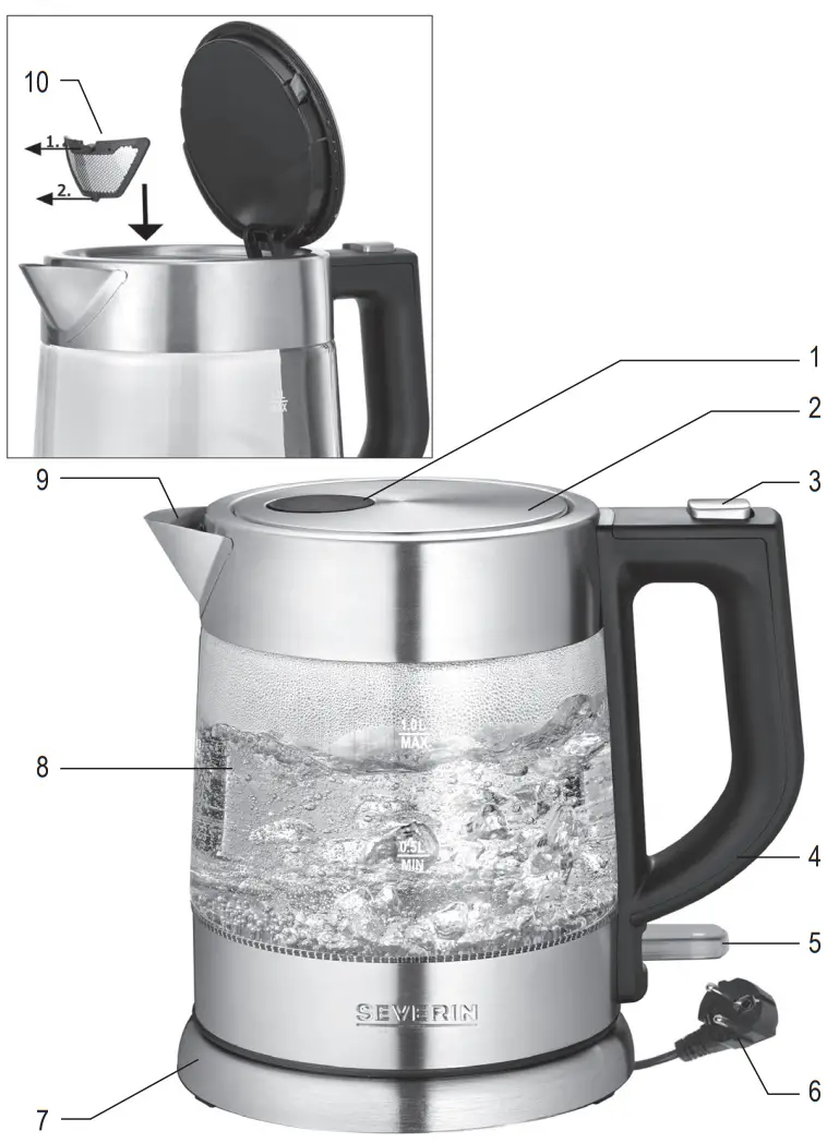 SEVERIN WK 3468 Glass Electric Kettle - fig