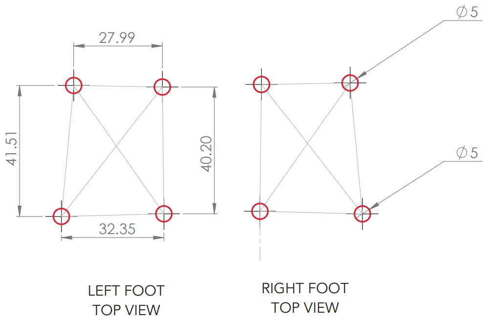 BONT ROWING DRIVE QRS Foot Plate - Diagram