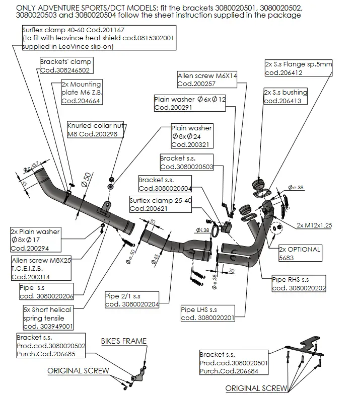 LeoVince 80020 Header Pipes - fig 1