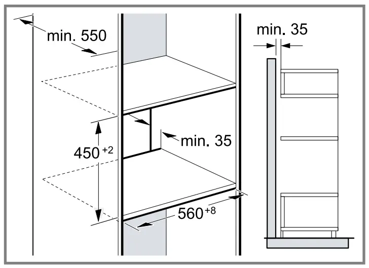 Installation in a tall unit