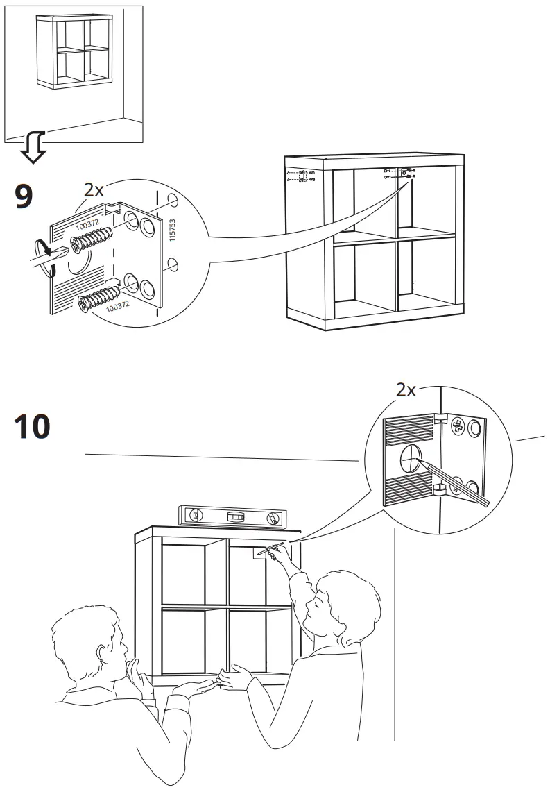 IKEA KALLAX Shelving Unit with Doors - Assembly 7
