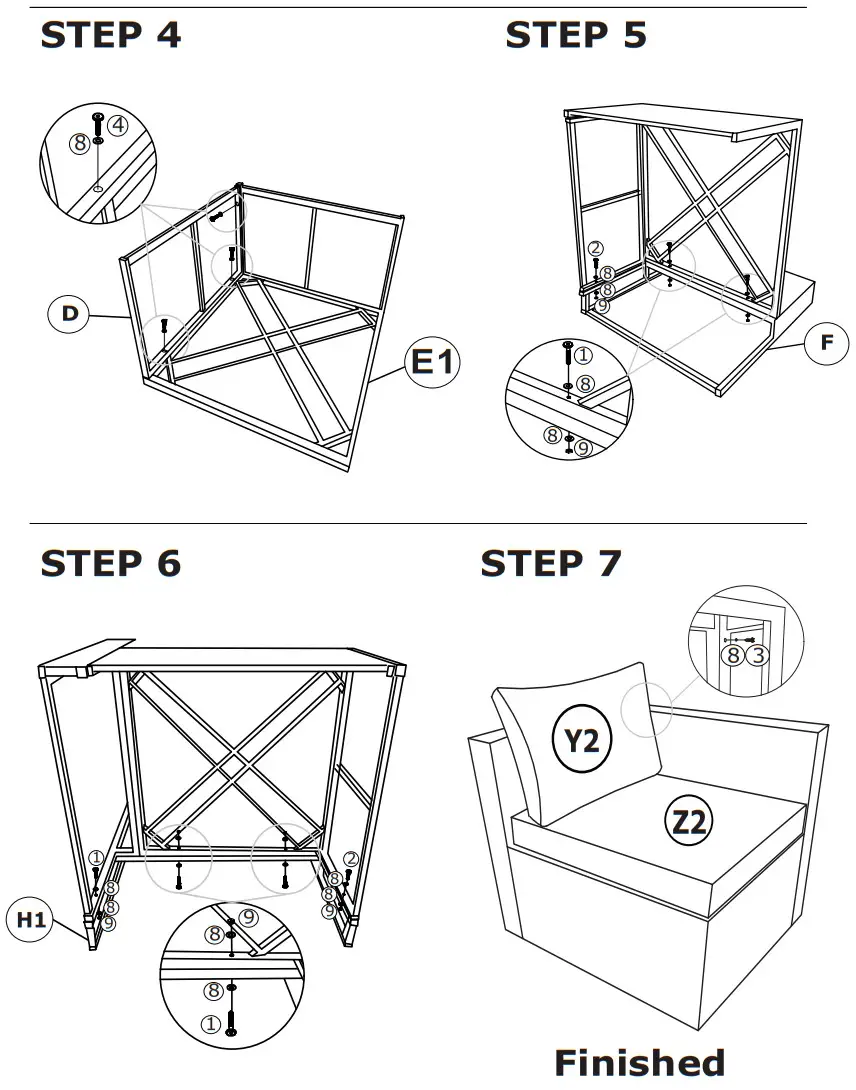 COSTWAY HW68605 8 Piece Rattan Sofa Set - STEP 2