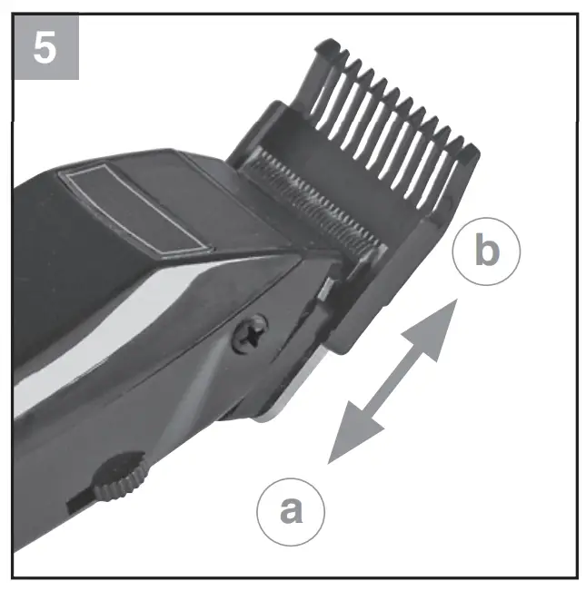 Attaching/removing the attachment comb 