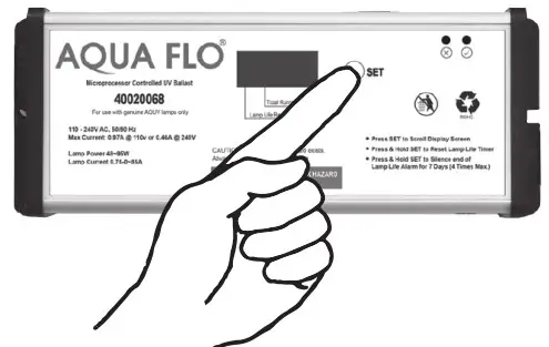 AQUA FLO AQUV-8R1 Ultraviolet Disinfection System - UV Lamp and clean Quartz Dome