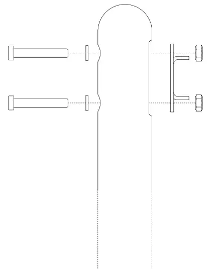 Pedestal Hopper TV-Stand - brackets detail