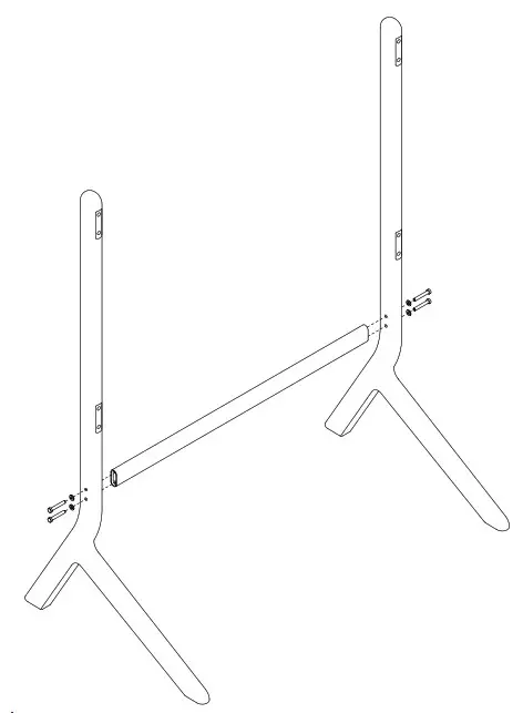 Pedestal Hopper TV-Stand - cross