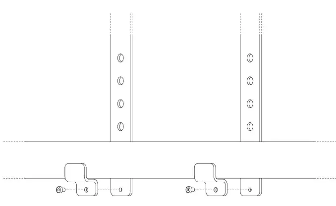 Pedestal Hopper TV-Stand - safety hooks