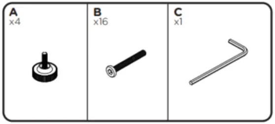 Humble Crew UT76658 Grey 3 Tier Metal Storage Shelving Rack - Hardware