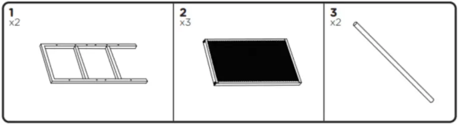Humble Crew UT76658 Grey 3 Tier Metal Storage Shelving Rack - Parts