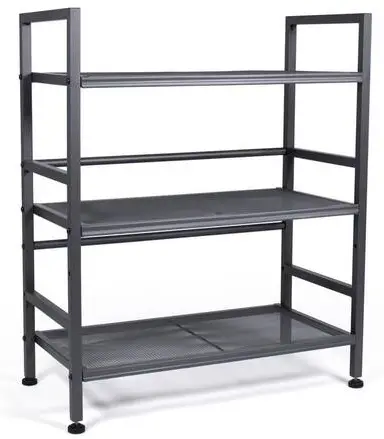 Humble Crew UT76658 Grey 3 Tier Metal Storage Shelving Rack