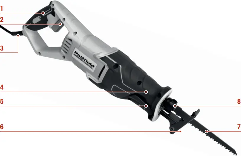 Pattfield PE-850SA 850W Reciprocating Saw - b1