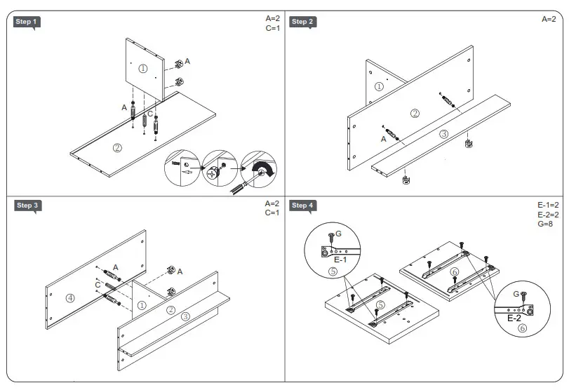 ModernLuxe L-WF300852AAK Contemporary Rectangle Design TV Stand