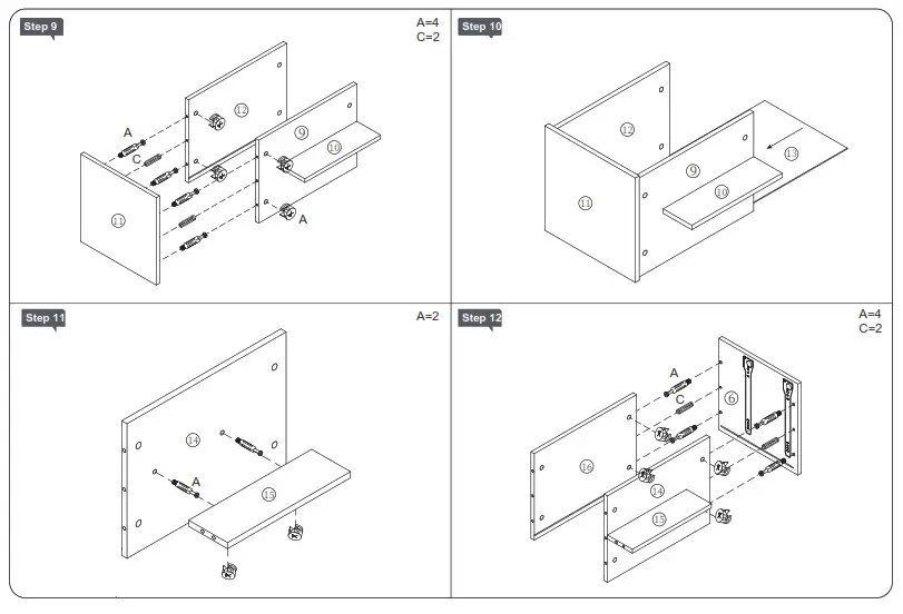 ModernLuxe L-WF300852AAK Contemporary Rectangle Design TV Stand - Fig3