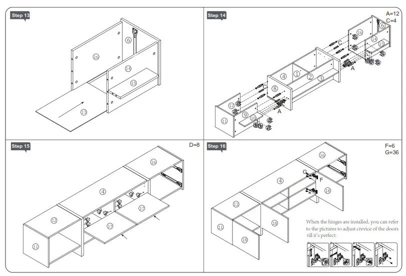ModernLuxe L-WF300852AAK Contemporary Rectangle Design TV Stand - Fig4