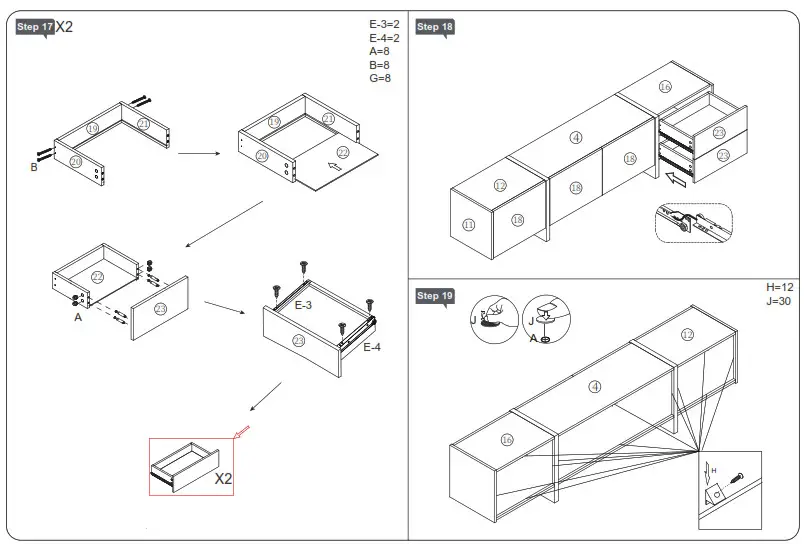 ModernLuxe L-WF300852AAK Contemporary Rectangle Design TV Stand - Fig5