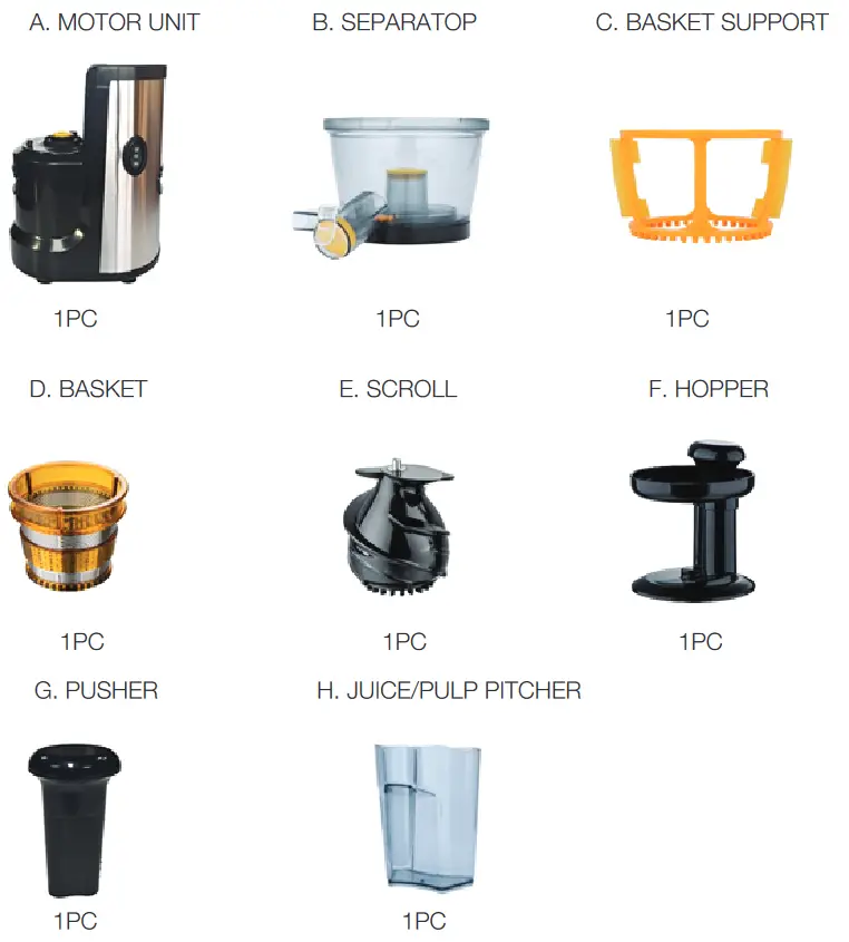 HAFELE HS-J32X Slow Juicer - PARTS