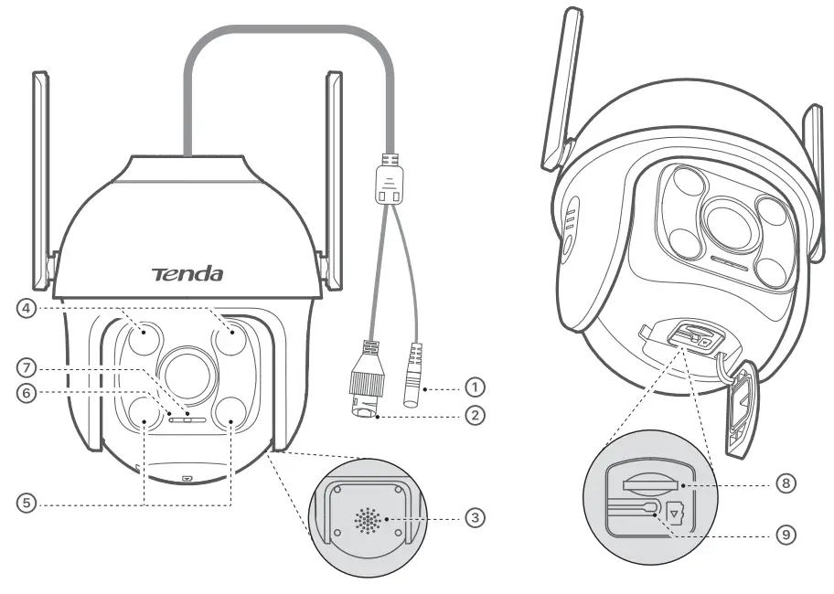 Tenda CH3 WCA Outdoor WiFi Pan or Tilt Camera - Appearance